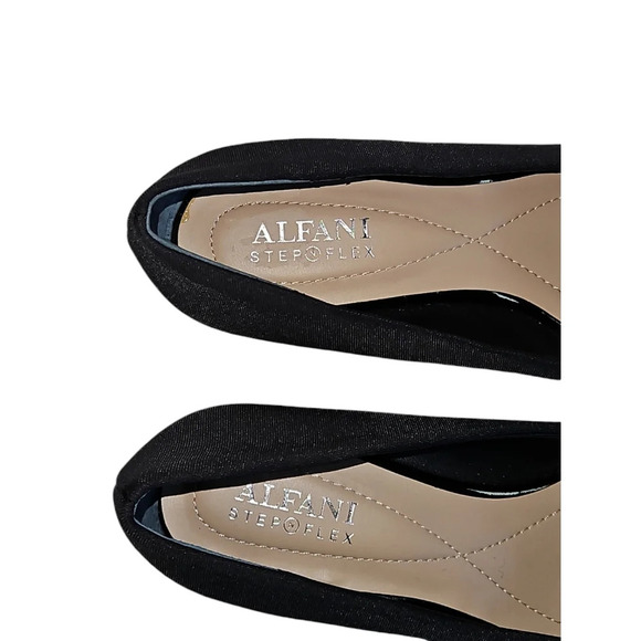 Alfani Women's Black Peep Toe Wedge Heels Size 6 - Picture 5 of 9